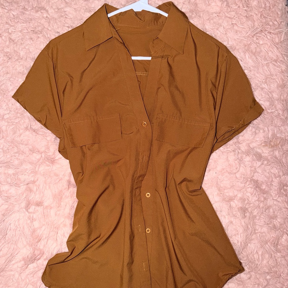 Women's Brown Button-Up Shirt